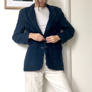 NWT AFRM Agnes Denim Blazer - XS -‎ Navy Blue